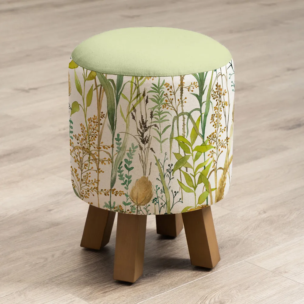 Lydiard Monty Round Footstool Linen