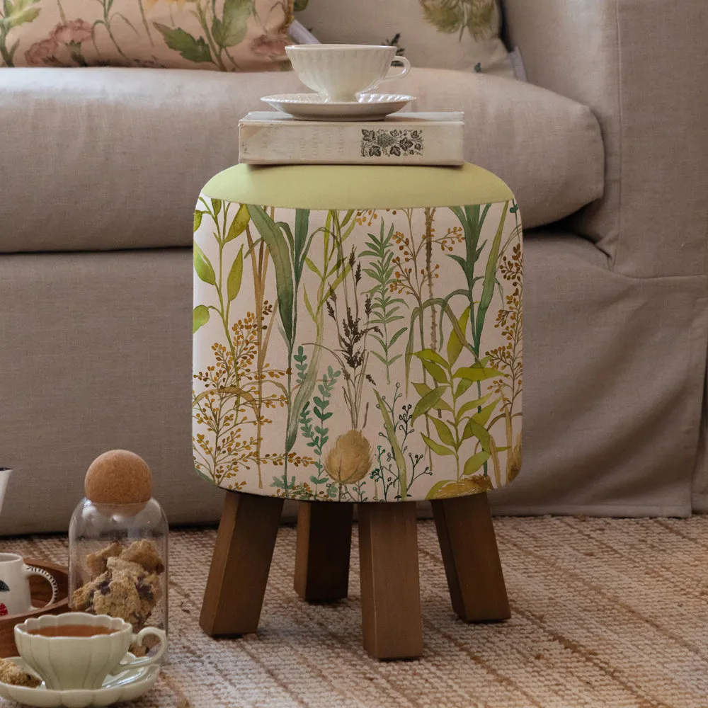 Lydiard Monty Round Footstool Linen