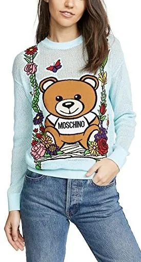 Mesh Teddy Swing Sweater - Black, Pink, Blue