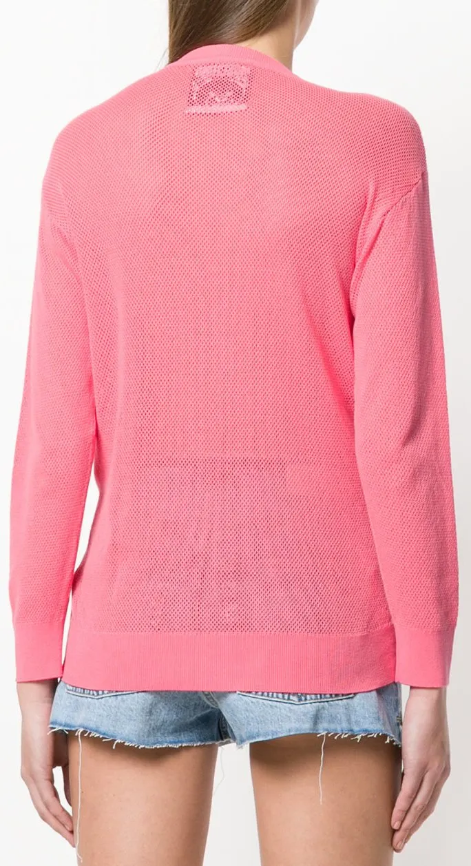 Mesh Teddy Swing Sweater - Black, Pink, Blue