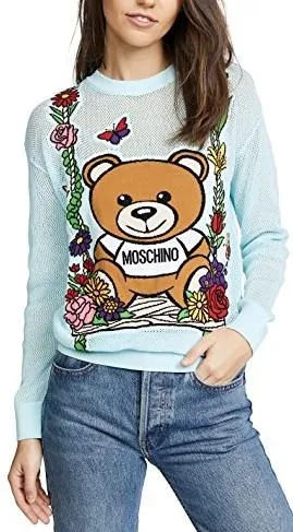 Mesh Teddy Swing Sweater - Black, Pink, Blue