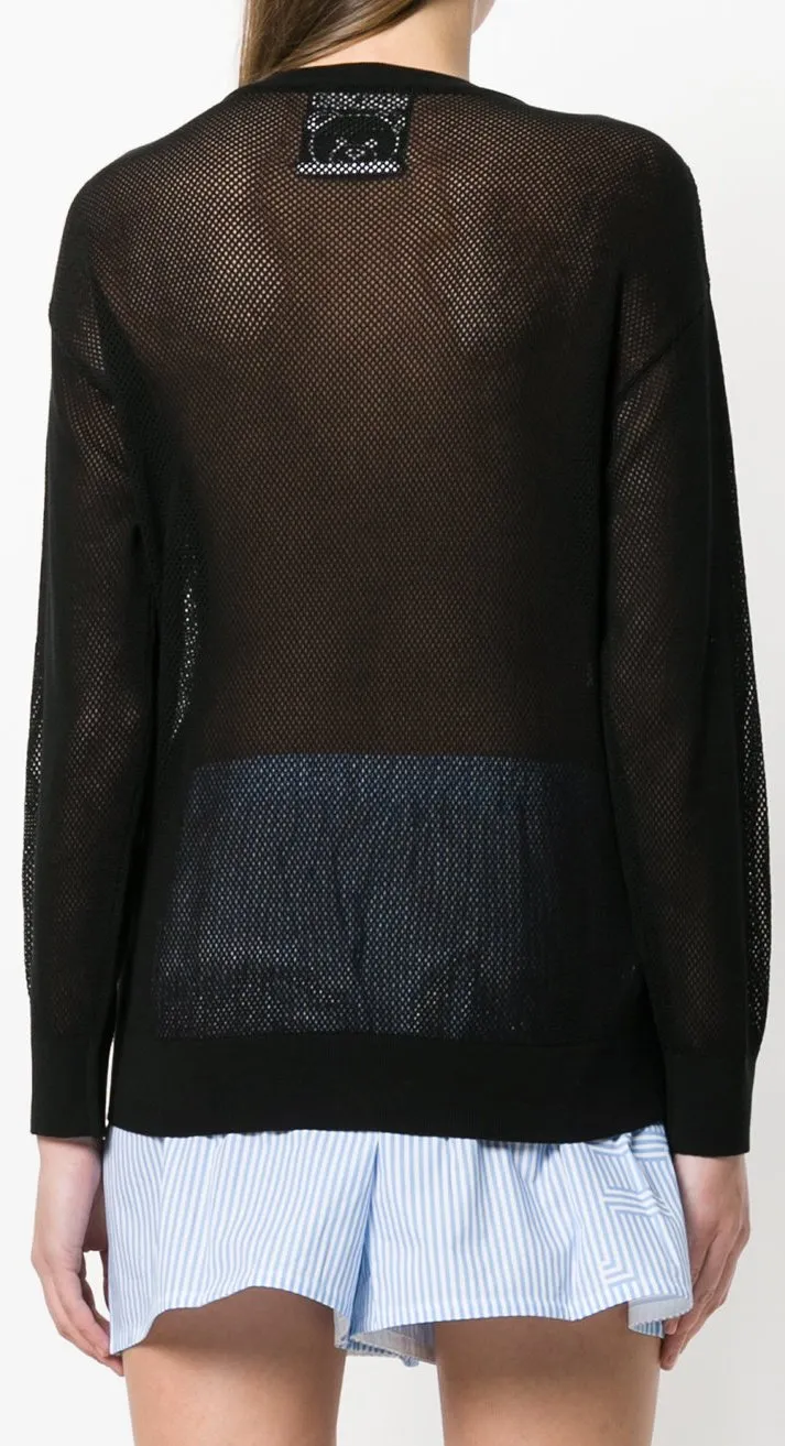 Mesh Teddy Swing Sweater - Black, Pink, Blue