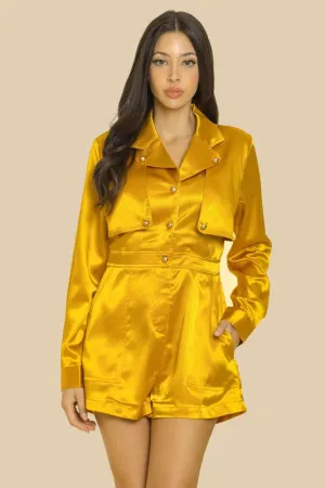 Mustard Jacket Style Romper
