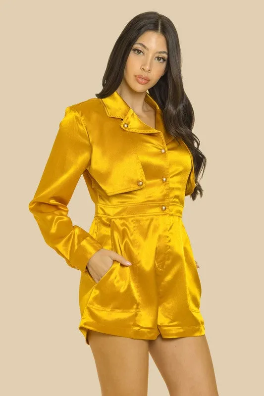 Mustard Jacket Style Romper