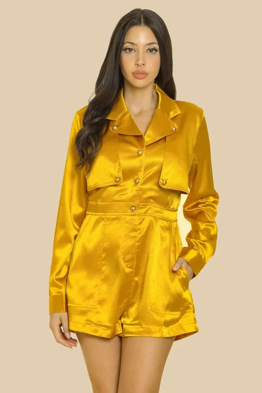 Mustard Jacket Style Romper