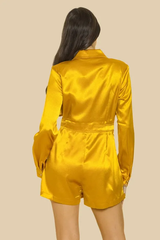 Mustard Jacket Style Romper
