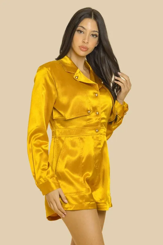 Mustard Jacket Style Romper