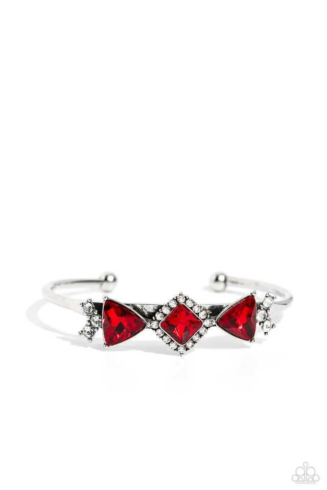 Paparazzi Bracelet ~ Strategic Sparkle - Red