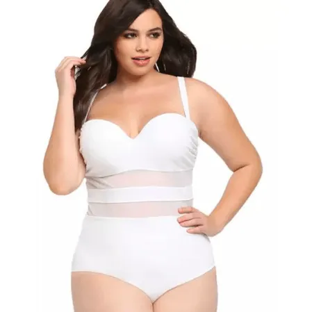 PATCHWORK MESH ONE-PIECE