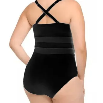 PATCHWORK MESH ONE-PIECE