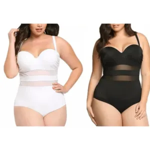 PATCHWORK MESH ONE-PIECE