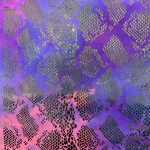 Pink Purple Anaconda Tie Dye Hologram Snake Skin Nylon Spandex Fabric