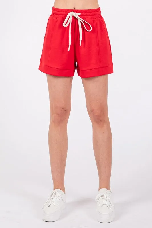 Red Ultra Soft Top And Shorts Set