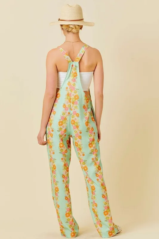 Sage Floral Print Jumpsuit