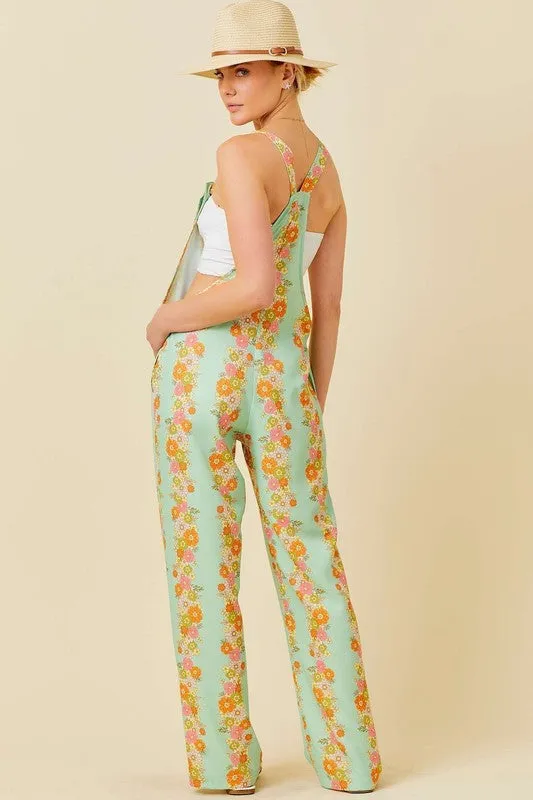 Sage Floral Print Jumpsuit