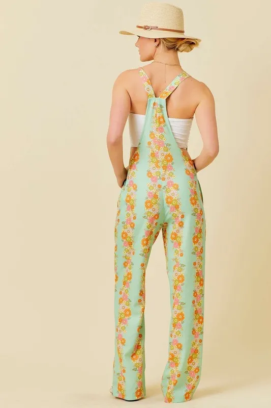 Sage Floral Print Jumpsuit