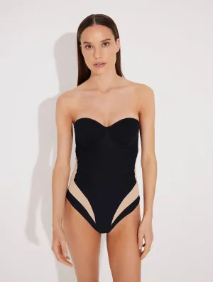 Vivia Black/Nude Swimsuit