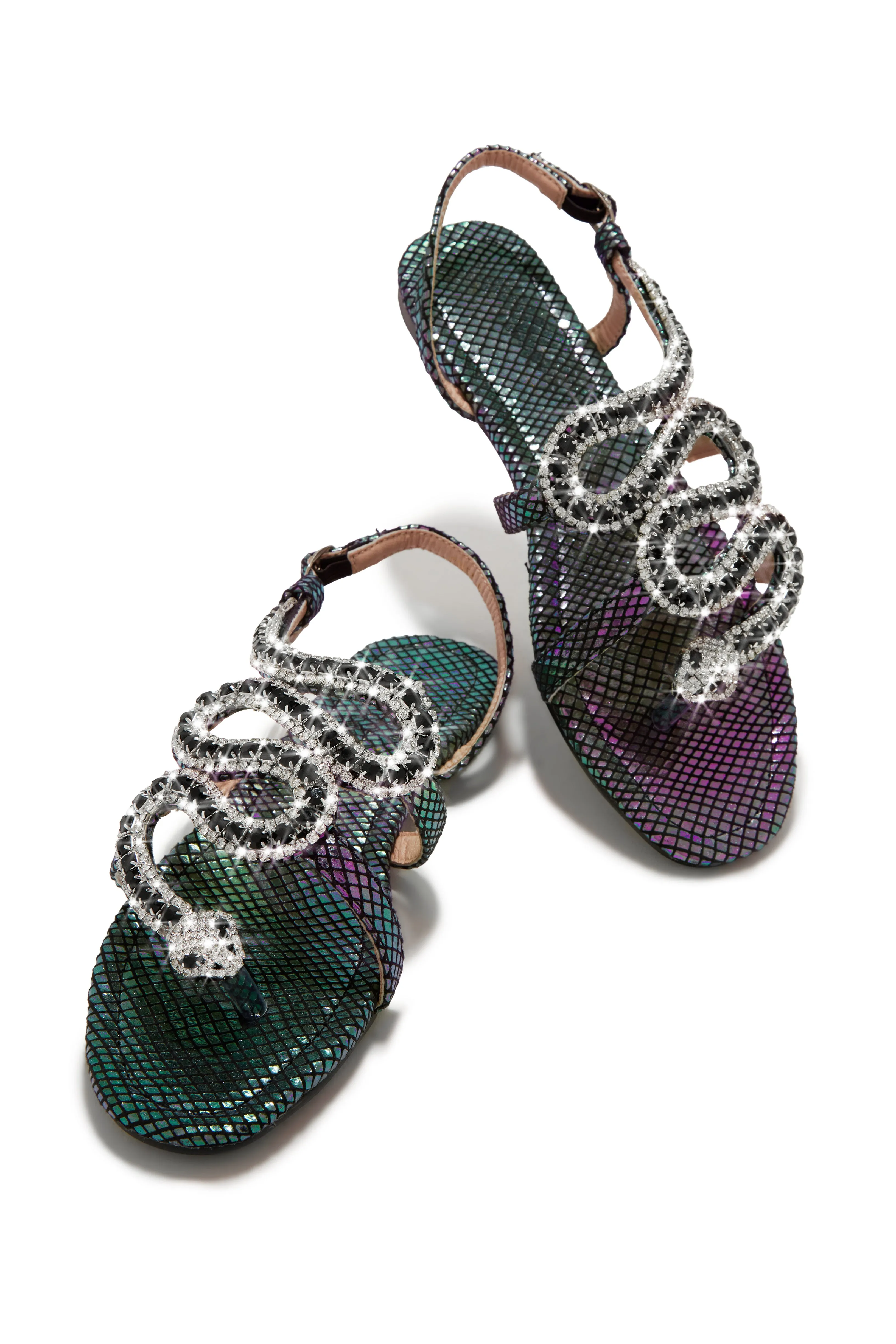 Wild One Snake Embellished Sandals - Multi