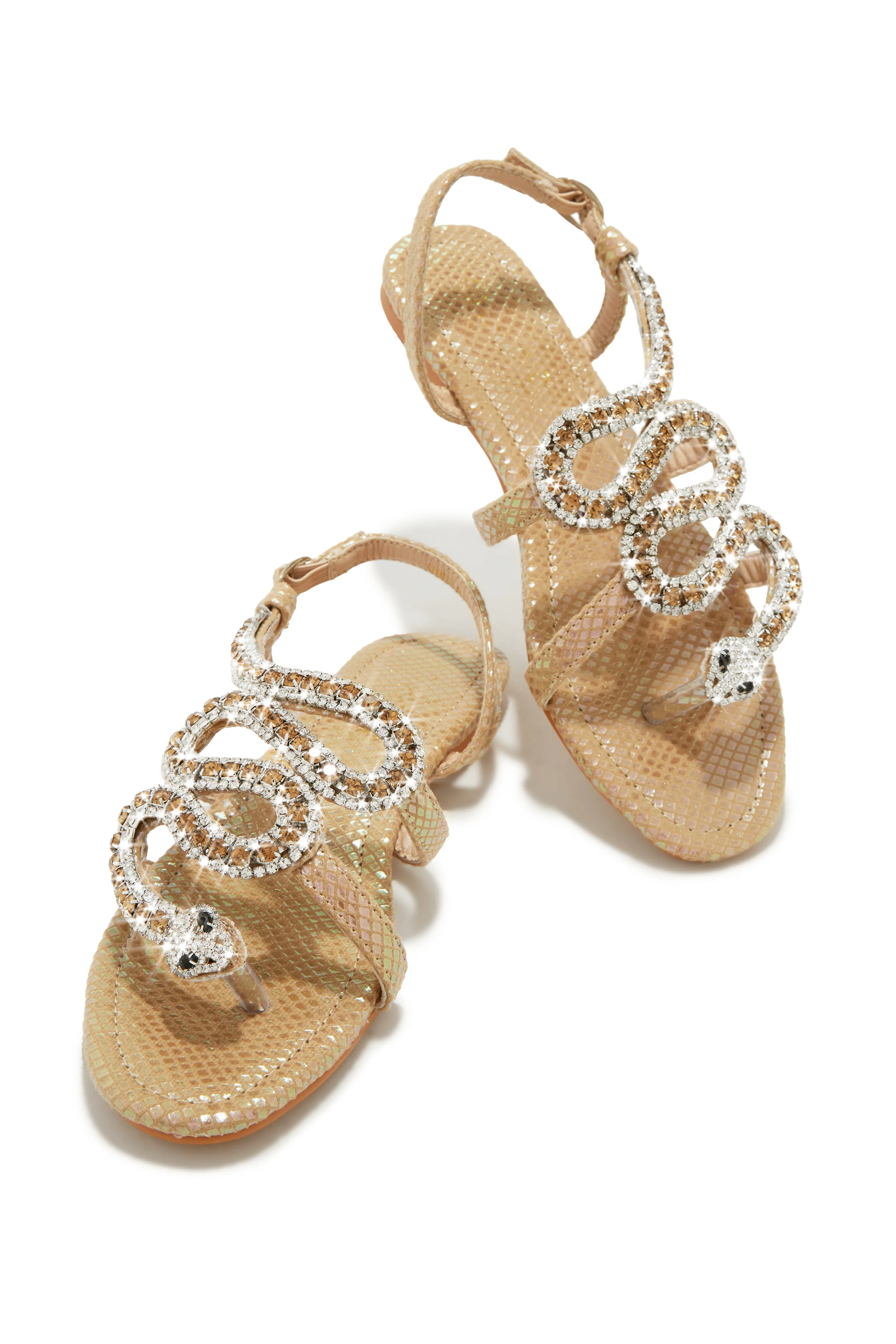 Wild One Snake Embellished Sandals - Multi