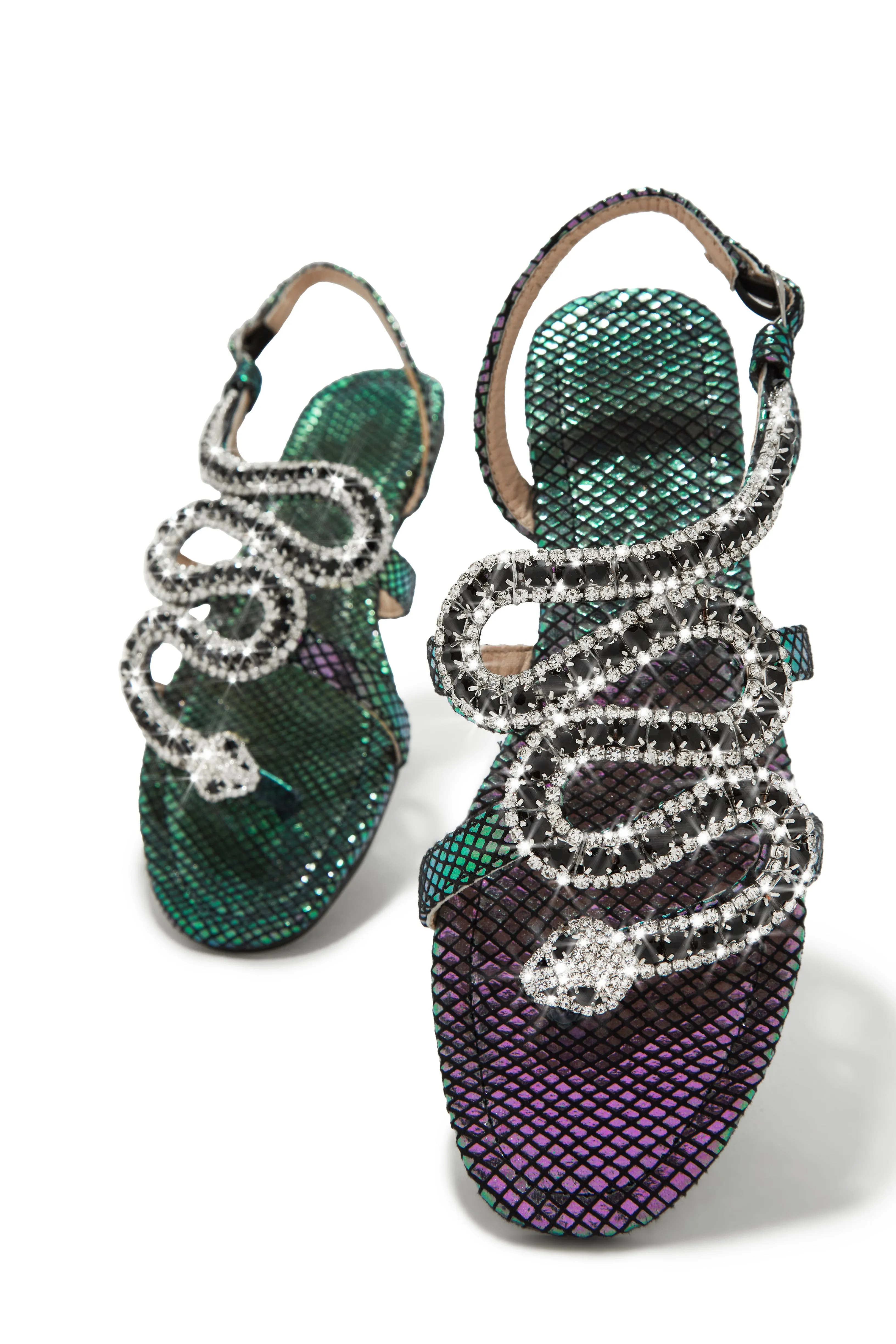 Wild One Snake Embellished Sandals - Multi
