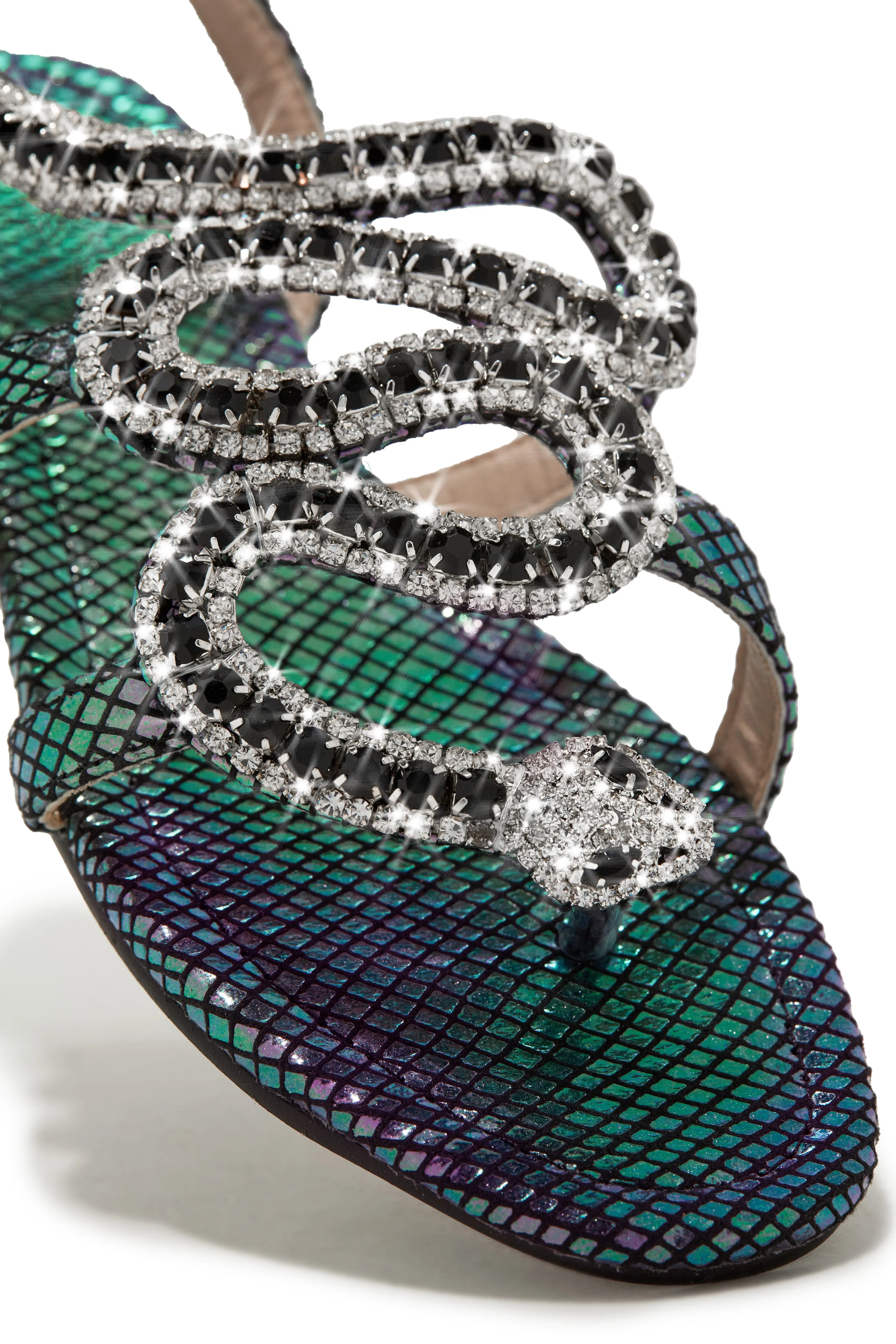 Wild One Snake Embellished Sandals - Multi
