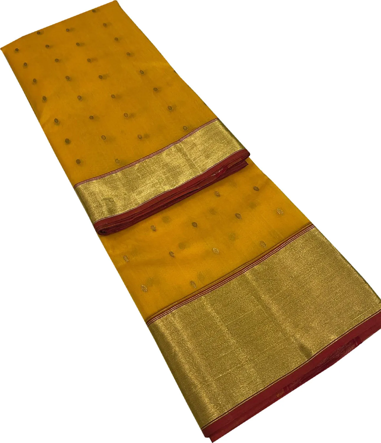 Yellow Chanderi Handloom Katan Silk Saree