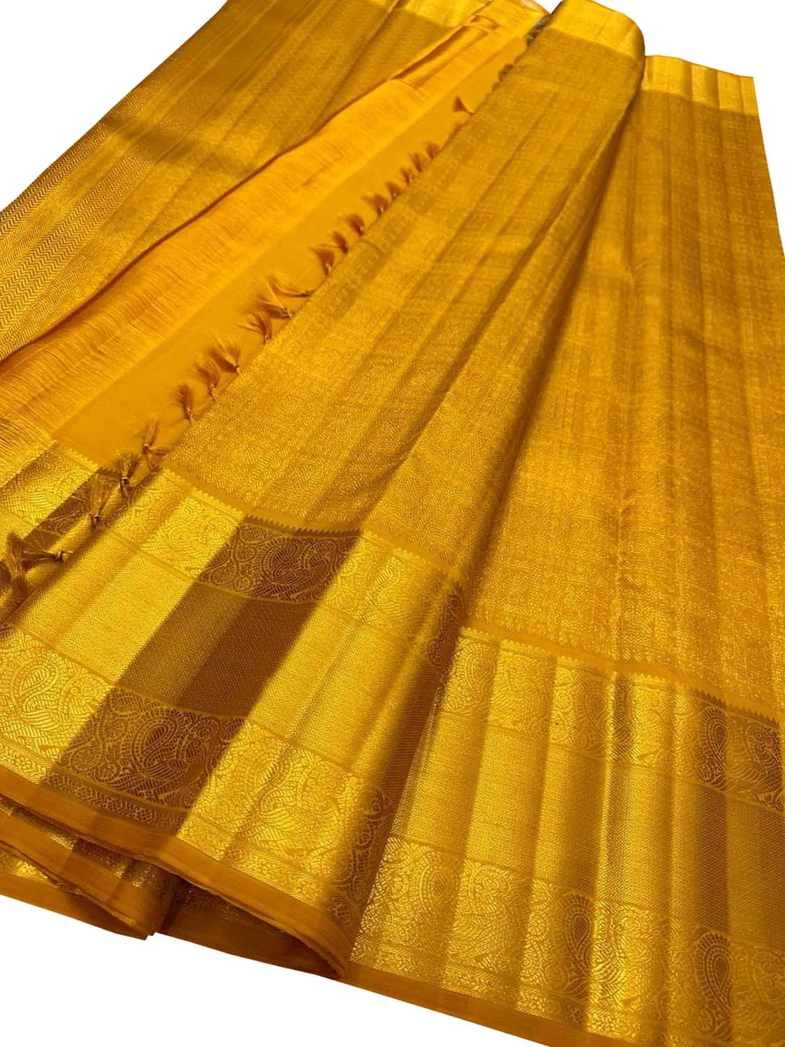 Yellow Kanjeevaram Pure Silk Saree - Handloom Elegance