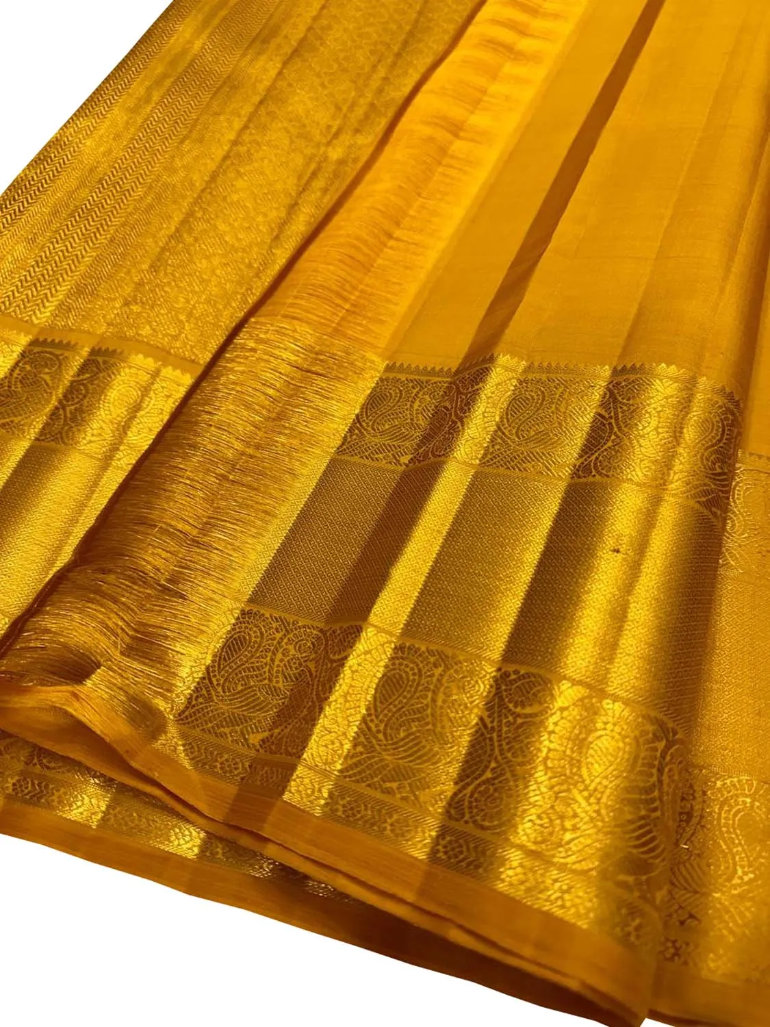 Yellow Kanjeevaram Pure Silk Saree - Handloom Elegance