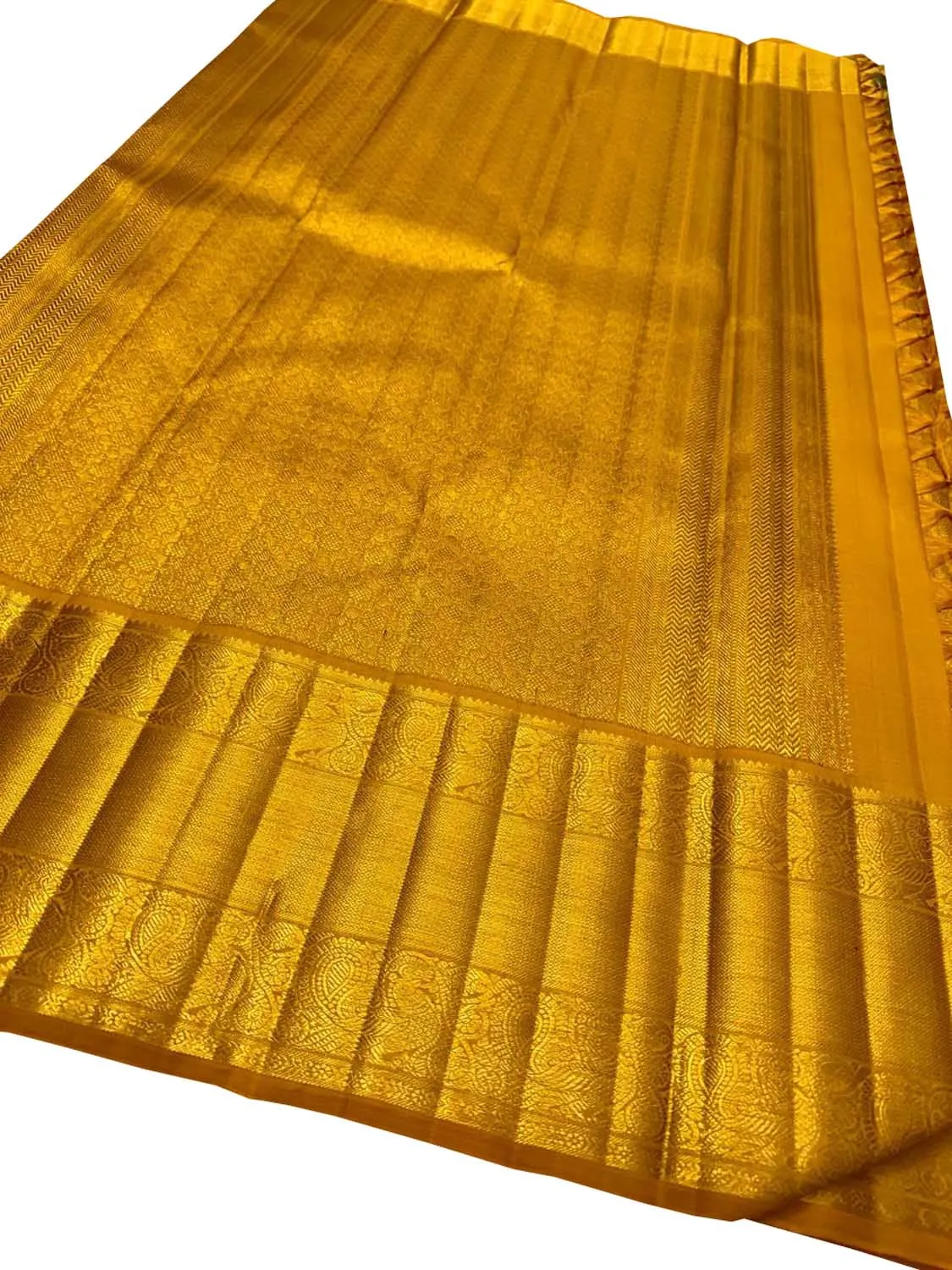 Yellow Kanjeevaram Pure Silk Saree - Handloom Elegance